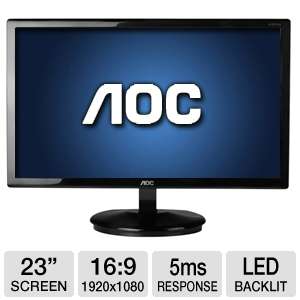 AOC e2343FK 23 Widescreen LED Monitor Display   1080p, 1920x1080, 169 