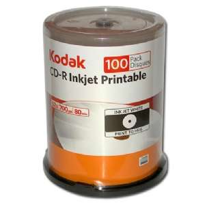 Kodak 52050 CD R Spindle   100 Pack, 52X, 700MB, Printable at 