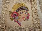 VINTAGE ART DECO / BOHEMIAN LADY Cotton shoulder bag handmade UNIQUE