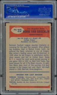 1955 Bowman #32 Norm Van Brocklin Autographed PSA/DNA  