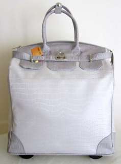   Laptop Bag Tote Duffel Rolling Wheel Luggage Case Silver Crock  
