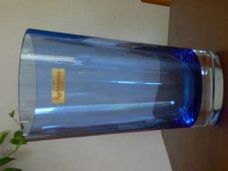 schlichte aber schwere Nachtmann Kristall Vase, blau in München 