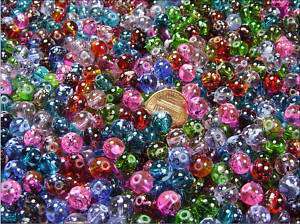 POUND LOT 8MM ROUND COLORFUL LAMPWORK GLASS BEADS  