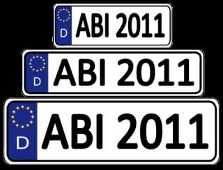 ABI 2010 2011 2012 Namensschild im Kennzeichen Look+Pad  