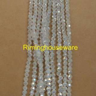 White Jade AB  4MM 100pcs 32 Crystal Round Beads  