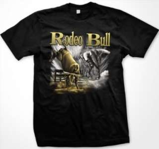 Rodeo Bull Cowboy Country Western Mens T Shirt Tee  