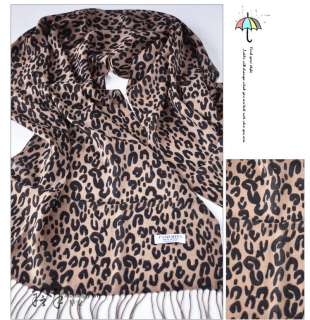   Ship Fashion 100% Wool Scarf Shawl Leopard Point & Zebra Stripe  