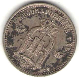 SWEDEN COIN 25 ORE 1874 ST KM 738 AU  