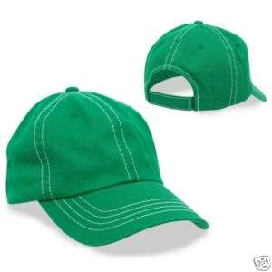 CONTRAST STITCHED POLO STYLE BASEBALL CAP CAPS KY GREEN  