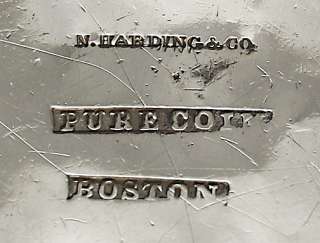 Engraved 1850s N Harding & Co Boston Coin Silver Mug  