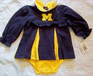 Michigan Wolverines GS Baby Cheerleader Dress NWT 24M  