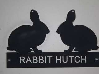 rabbit hutch sign heavy metal pen pet  