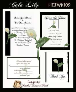 Delux Cala Lily Theme Wedding Invitation Kit on CD  