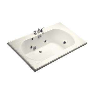 KOHLER Memoirs 6 ft. Whirlpool with Heater and Center Drain in Biscuit 