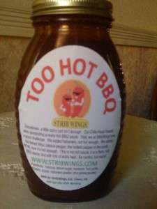 TOO HOT BBQ Sauce, Jolokia ghost pepper Hot and Spicy  