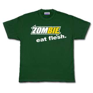 ZOMBIE EAT FLESH geek/gamer living dead/death punk funny T shirt 2XL 