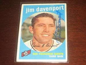 JIM DAVENPORT 1959 TOPPS #198 AUTOGRAPHED SIGNED CARD  