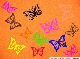12 Bunte Schmetterlinge Wandtattoo Wandaufkleber Süss  