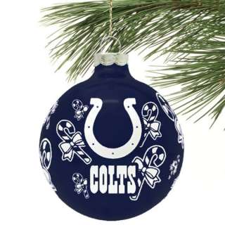 Indianapolis Colts Christmas Tree Glass Ball Ornament  