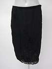   BY CYNTHIA STEFFE Black Sheer Floral Detail Lined A Line Skirt Sz 4