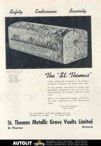1948 St Thomas Burial Grave Vault Ad Evel Casket  
