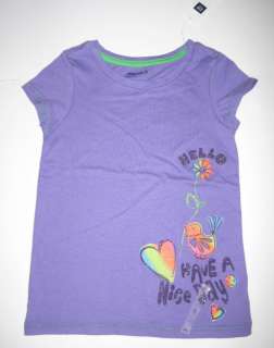 Gap Kids Girls Purple Heart Bird T shirt XS (4 5) NWT  