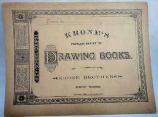 1888 antique KRONES ART DRAWING BOOK victorian UNUSED  