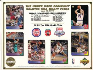 Upper Deck Collector Sheet NBA Draft Picks 6/30/1993  