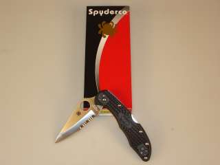 SPYDERCO DELICA 4 C11PSBK FOLDING KNIFE COMBO EDGE NEW  