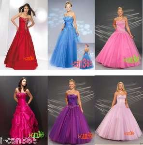 Cheap Organza/taffeta Bridesmaid Dress Formal Ball Gown Size 6 8 10 12 