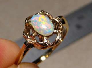 Petite crystal OPAL Ring solid 14k Gold  