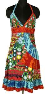 NEW $150 Desigual Floral Printed Cotton Halter Tunic Dress Small S 4 