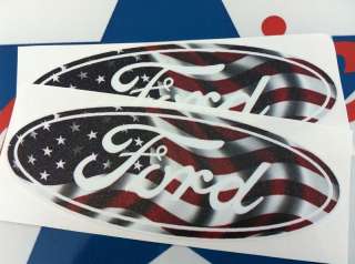 FORD USA FLAG VINYL DECAL SET   INCLUDES FREE DECAL  