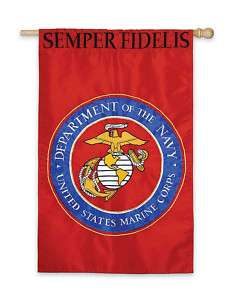 US MARINE CORP HOUSE FLAG, EMBROIDERED  