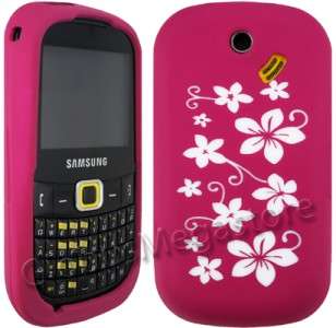 PiNK FLOR SiLiCON CASE COVER SAMSUNG B3210 GENiO QWERTY  