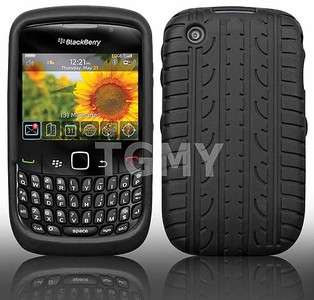 BLACK TYRE SILICONE CASE FOR BLACKBERRY CURVE 8520 9300  