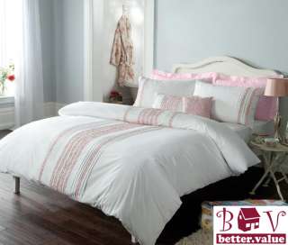 Duvet Cover Set Luxury Bedding + 2 Pillow Cases Jayne White DOUBLE 