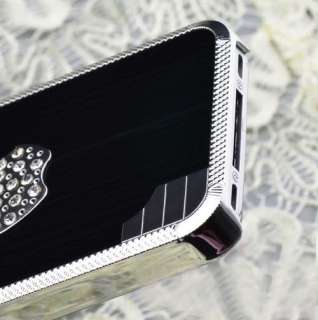   4S High Quality Luxury Bling Designer Stone Case Dark Gun Metal Apple