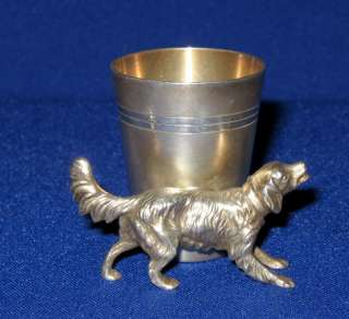 Antique WMF EP Silver Hunting Dog Liquor Whisky Measure Tot Cup c.1910 