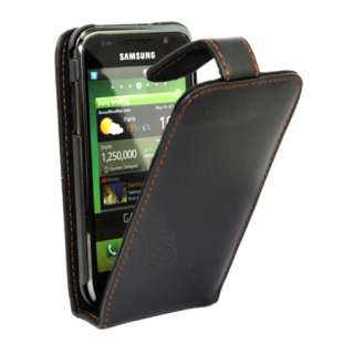   Store   Black Flip Leather Case For Samsung Galaxy S Plus i9001 + Film