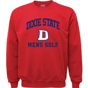  Dixie State Red Storm Red Youth Mens Golf Arch Crewneck 