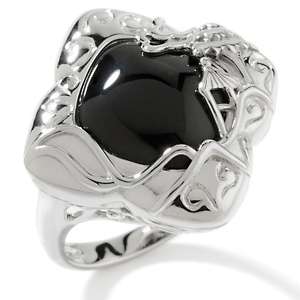 Art of Asia Black Agate Sterling Silver Ring 