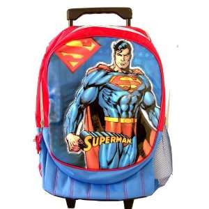 Superhero Superman Luggage Rolling Backpack  Kid size  Toys & Games 
