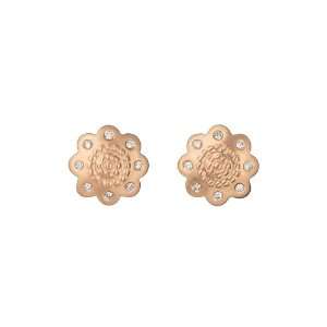    Caleo 18k Rose Gold & Diamond Halo Dot Stud Earrings Jewelry