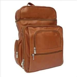  Flip Top Leather Backpack w Laptop Pocket in Black Office 