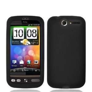 Black Silicone Rubber Gel Soft Skin Case Cover for HTC Desire G7 Bravo 