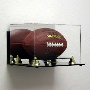 Wall Mount Acrylic Football Display Case w Two Tier Base  Black 