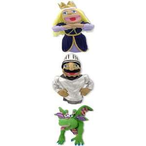   Plush Hand Puppets By Melissa and Doug Princess Knight Dragon Puppets