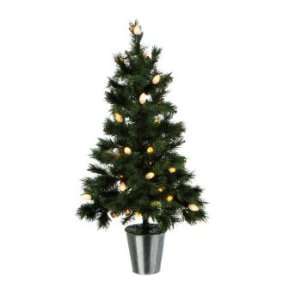  3 Pre Lit Green Pine Artificial Christmas Tree   Frosted 