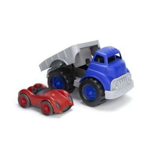  Green Toys Blue Flatbed Truck and Red Race Car Set Toys & Games